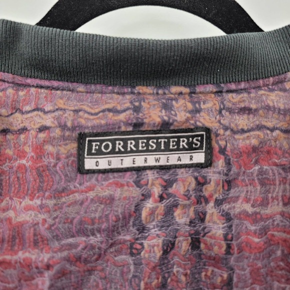 VTG Forrester's Mens M 90's Y2K Abstract V-Neck Pullover Windbreaker Jacket - Picture 7 of 8